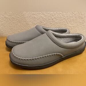 My Slippers by My Pillow Women’s Gray Leather Slip On Slippers.  NWOT. Sz 10